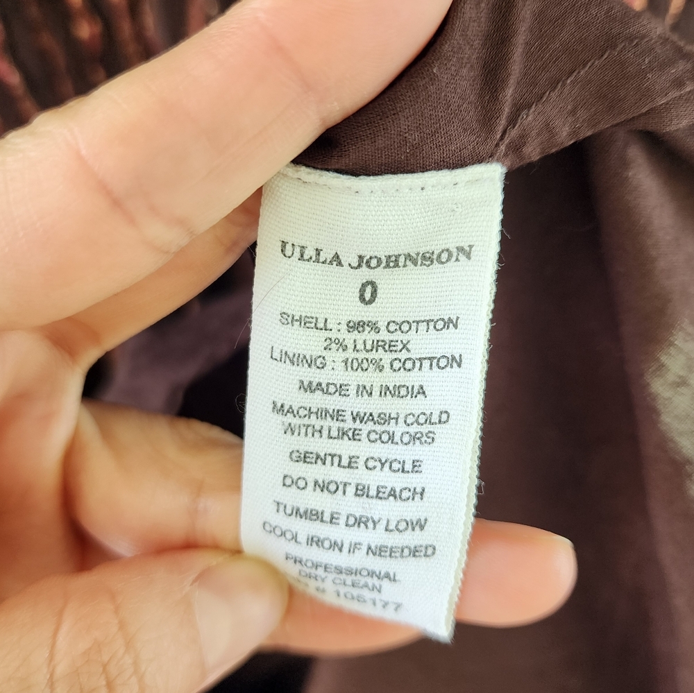 Ulla Johnson Zaria Metallic Striped Cotton And Lurex Dress Sizd 0 - Picture 11 of 16